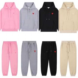 Men's Tracksuits Paris and Women's Designer Amis Hoodie Sports Suit Sweatshirt Embroidery Aword Red Love Thin Round Neck Pullover Couple Tracksuit Long