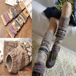 Women Socks 1 Pair Winter Over Knee Long Knit Cover Warm Striped Thigh Legwarmers Christmas Supplies Wholesale