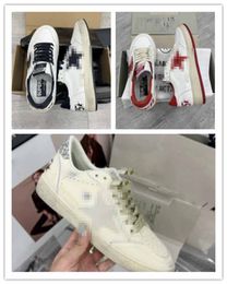 Designer Luxury Casual Shoes Womens Black White Leather Deluxe Brand Gold Super Crystal Low Cut Sneakers Silver Glitter Star Sneakers Shoes With Original Box