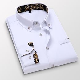 Men's Casual Shirts Men's clothing Arrival Men Shirt Fashion Causal Long Sleeved Male Dress Social Business Brand Shirt Soft Weeding White Shirts 230331