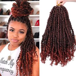 Long 18" Wholesale Pre-Looped Passion Twist Curly Hair Passion Twist Dreadlocks Crochet Braids Hair Extensions
