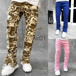 Men's Pants Fall INS Men Y2K Jeans Streetwear Pants Vintage Skinny Pink Camouflage Jeans Trousers Men's Clothing ropa hombre J231102