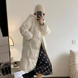 Women's Trench Coats Y2K Clothes For Women Winter Padded Jackets Harajuku Black Hooded Down Korean Loose Thicken Parkas Outerwear Female