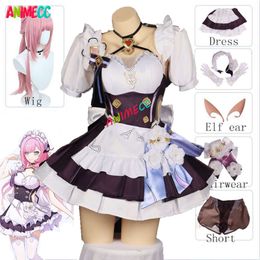 Elysia Cosplay Honkai Impact 3rd Costume Wiig Anime Game Sexy Maid Dress Halloween Carnival Party Outfits for Women cosplay