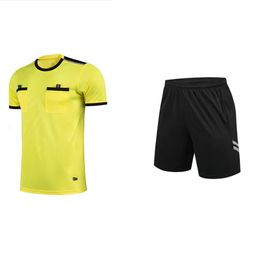 Other Sporting Goods Professional Referee Soccer Jersey Adult Football Uniform Round neck Judge Shirt With Pockets Shorts Umpire Suit 231102