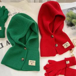 Scarve Knitted Balaclava Cap Winter Outdoor Unisex Men Warm Ear Protection Scarf Wool Pullover Snood Hat Collar Bonnet 231101
