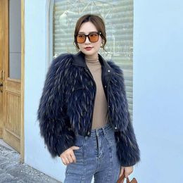 Women's Fur Raccoon Coat Women Autumn And Winter Jacket Wear Clearance Collar Fashion Female Outerwear