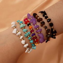 Charm Bracelets Trendy Natural Stone Gravel Bracelet For Women Plastic Pearl Beaded Bangle Jewelry Wholesale