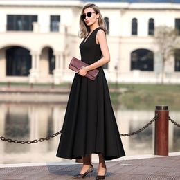 Casual Dresses Customise Made Womens Autumn Winter Fashion Plus Size 3XS-10XL Sleeveless V Neck Ankle Length Maxi Long Dress Vestido Female