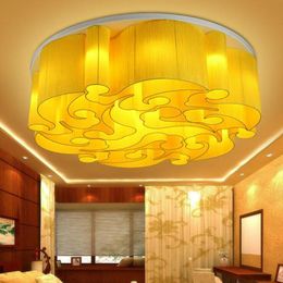 Ceiling Lights Chinese-style Lamp Circular Atmosphere Living Room El Engineering Restaurant Fabric Lamps Chinese Style Led Lighting