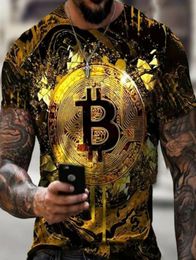 Men's T-Shirts TShirt Crypto Currency Traders Gold Coin Cotton Shirts6599500