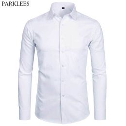 Men's Casual Shirts Men's Top Quality Dress Shirts Fashion Slim Fit Long Sleeve Shirt Men Black White Formal Button Up Shirt Chemise Homme 230331