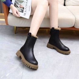 winters Boots Rabbit Hair Martin Boots for Women in Winter Plush Thickened Large Cotton Chimney with Thick Soles Snow Short the Trend of