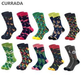 Men's Socks 10pairslot Brand Quality Mens Combed Cotton colorful Happy Funny Sock Autumn Winter Warm Casual long Men compression sock 231101