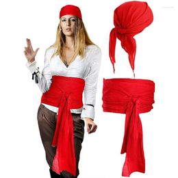 Berets Halloween Pirate Costume Mediaeval Renaissance Linen Turban And Girdle Belt Accessories