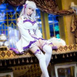 Re Emiria Wig Anime Re:life in A Bifferent World From Zero Emilia Cosplay Lolita Costume Women Outfit cosplay