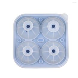 Baking Moulds Ice Ball Mould Non-stick Hockey Football/Basketball 4 Holes Making Mould Box