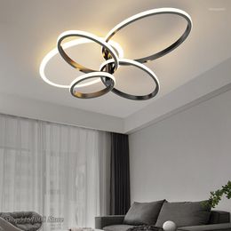 Ceiling Lights Gold White Modern LED Chandelier Lighting For Living Study Room Dimmable Indoor Lamp Parlour Lustres Lampadario Luminaire