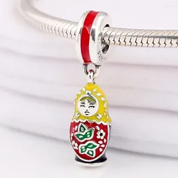 Loose Gemstones Original Mixed Enamel Matryoshka Doll Pendant Beads Fit 925 Sterling Silver Bead Charm Europe Bracelet Bangle DIY Jewellery