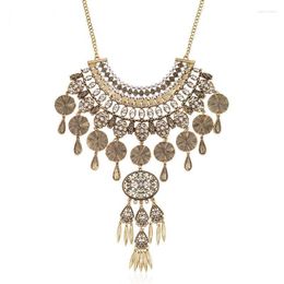 Chains LosoDo European And American Exaggerated Tassel Explosion Money Coin Necklace Water Drop Diamond Texture Accessories