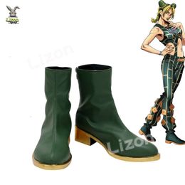 Jo Bizarre Adventure 6 Stone Ocean Jolyne Cujoh Kujo Jolin Cosplay Shoes Boots Green Anime Halloween Costume Prop cosplay