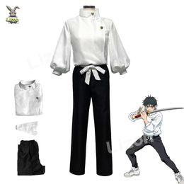 Anime Jujutsu Kaisen Yuta Okkotsu Cosplay Costume Wig Men Women Halloween Party Uniforms Tops Pants + Belt cosplay