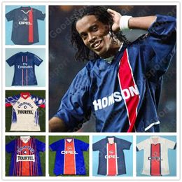 Qqq8 Retro Paris 98 93 95 03 Jerseys 10 Ronaldinho 11 Chulapa 9 Cardetti Soccer Cavani Okocha Leroy Weah Susic Calcio Football