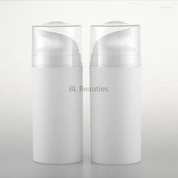 Storage Bottles 300pcs/lot 100ml PP Lotion Airless Pump Bottle Vacuum Flask White Plastic Foam With Clear Cap