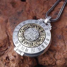 Pendant Necklaces Six-character Mantra Gawu Box Men's And Women's Pure Anemone Rotating