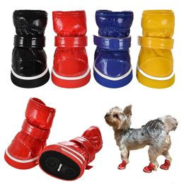 Pet Protective Shoes 4Pcsset Pet Dogs Winter Rain Shoes Waterproof Dog Snow Boots Puppy Dog Slip Shoes Chihuahua Yorkie Shoes Footwear Accessories 231101