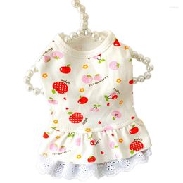 Dog Apparel Fruit Pattern Pet Skirt Summer Sweet Floral Dress Thin Puppy Clothes For Small Dogs Cats Clothing