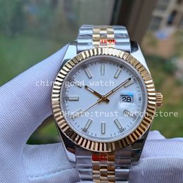 U1F Watch ST9 Clasp white Dial Mens Automatic Movement 41 mm Classic Watches Two Tone Gold 904L Steel New Strap Sapphire Date Wristwatches With Original Box