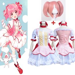 Puella Magi Magica Madoka Kaname Cosplay Costume Wig Headwear Halloween Party Dress Clothing for Women Girls cosplay