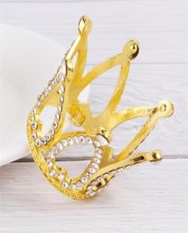 2pcs Gold Mini Crown Cake Topper For Kids Birthday Decor Rhinestone Crown Cake Ornament Wedding Party Topper A3511507954