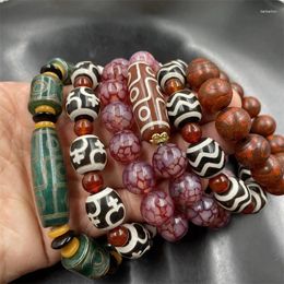 Strand Tibetan Retro Three-Eye Dzi Agate Bracelet