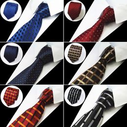 Bow Ties Classic Blue Red Black 7cm Tie Plaid Dot Striped Necktie Men Business Wedding Party Formal Neck Gift Accessories