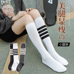 Women Socks Long Korea Style Warm Calf Cotton Knee Fashion Ladies High Striped Girls School Kawaii Lolita