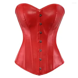 Bustiers & Corsets Sexy Corset Plus Size Overbust Corselet Faux Leather And Tops Red Black Gothic Lingerie Women Body Shaper