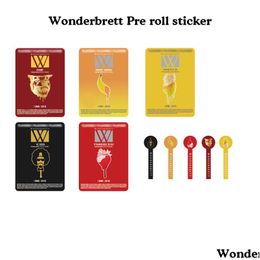 Wholesale Custom Logo Print Wonderbrett Preroll Stickers 115Mm 120Mm Glass Doob Tube Cali Packaging Label Drop Delivery Dh6Rr