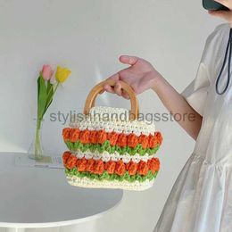 Totes Handbags DIY Knitted Tulip and Bag Wallet Fasion Rope Woven Women's and Bag Designer Soul Messenger Bagstylishhandbagsstore