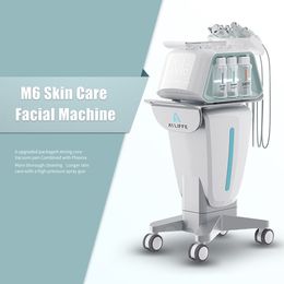 New Arrival 6 in 1 Hydrodermabrasion Skin Cleaning Dirt Blackhead Removal RF Face Lift Skin Firm Cold Hammer Pore Shrink Skin Calm Massage Center