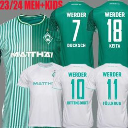 Qqq8 2023 2024 Werder Bremen Special Soccer Jersey Away Marvin Ducksch Leonardo Bittencourt Black Green 23 24 Friedl Pieper Football Shirts