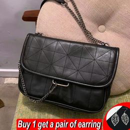 Evening Bags Fashion Lozenge Shoulder Bag Women PU Leather Flap Messenger Luxury Chains Black Hobo Designer Shopping Armpit Handbag