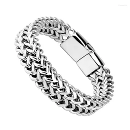 Link Bracelets Men's Stainless Steel Bracelet Accessories Fashion Charm Hip Hop Luxury Men Gif Rock Style Wholesale