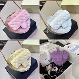 chanells channelbags Bag CHANEI pink 5A Mini Heart bag Shoulder quality Bag Women Pure Vintage Hardware Cloudy mini bag real Leather Fashion Five colors