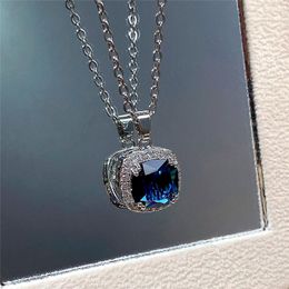 Pendant Necklaces CAOSHI Charming Necklace Lady Anniversary Jewelry With Blue Stone Trendy Modern Style Accessories For Engagement Ceremony