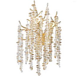 Wall Lamp Nordic Style Branch Strip Art Creative Living Room American Dining Crystal Decorative Lighting