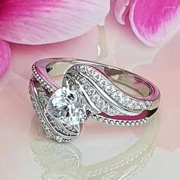 Wedding Rings CAOSHI Delicate Fashion Ring Lady Engagement Party Jewellery With Brilliant Zirconia Gorgeous Silver Colour Finger Accessories