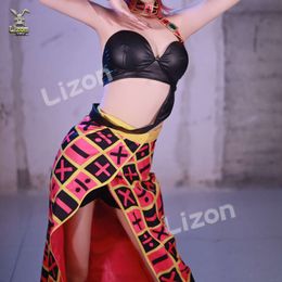 Anime Jojo Bizarre Adventure Cartoon Cos Trish Una Black Bra Skirts Wig Fashion Stes Halloween Costumes for Women cosplay