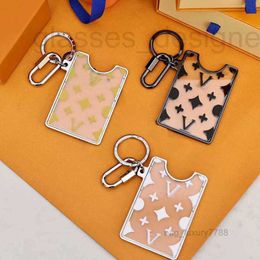 Keychains & Lanyards Designer Monogrammed Card Holder Keychain Fashion Charm Car Chain Charms Brown Flower Mini Bag Trinkets Gift Accessories G5Y0